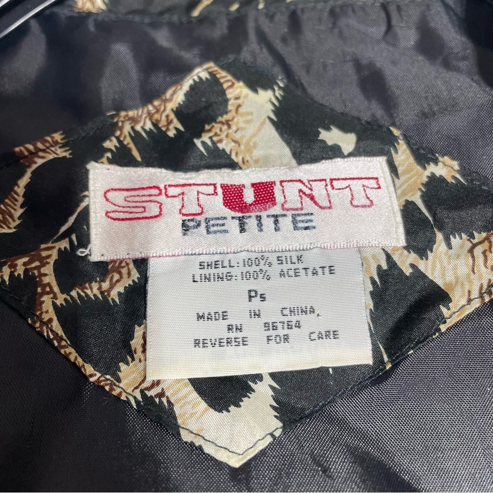 Vintage 90s Silk Leopard Bomber Jacket Petite Small - Picture 5 of 6
